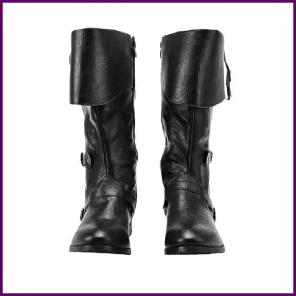 Medieval Renaissance Pull On Boots Mid Calf Gothic Cosplay Halloween